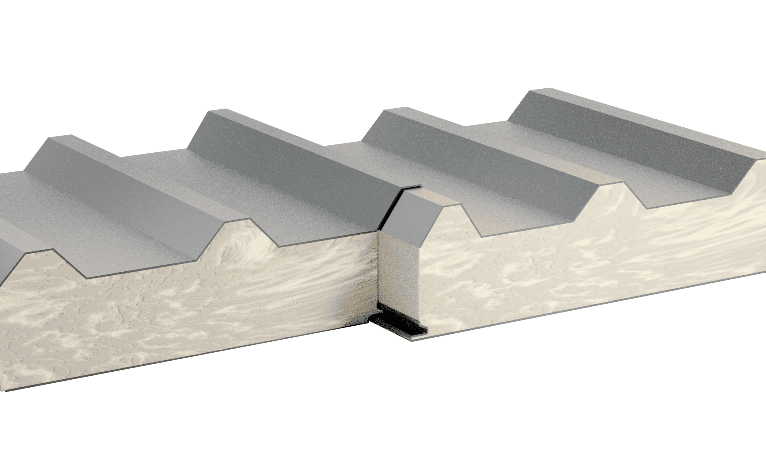 Трехслойная сэндвич-панель 80 мм кровельная ВАТА 2 класс